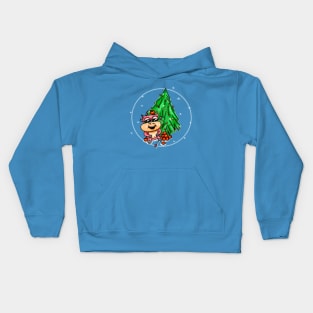 Christmas funny colored bulls. Kids Hoodie